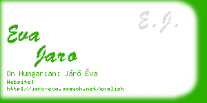 eva jaro business card